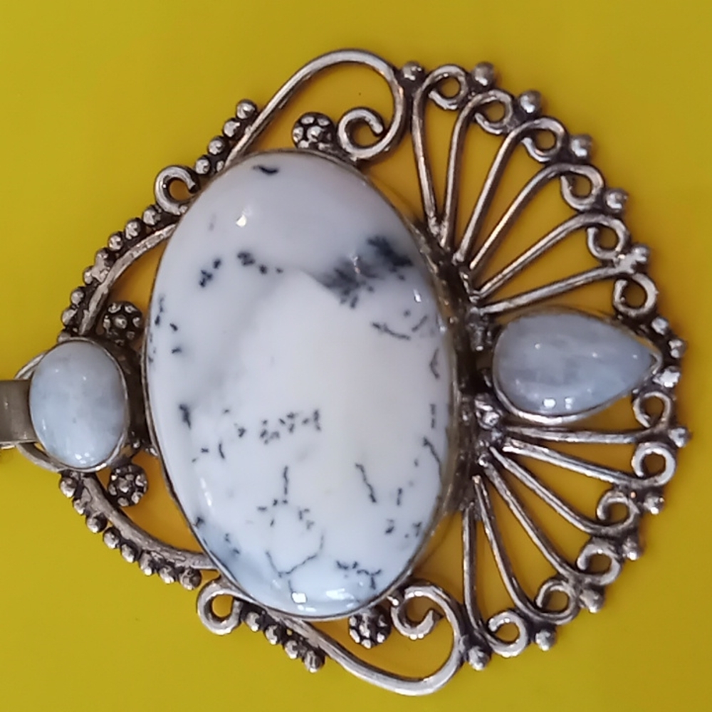 925S dendritic pendant and chain
